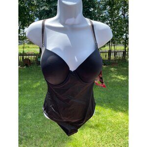 Sweet Nothings Womens Black Body Shaper 36D Personal Fit Snag-Free Fabric Shapin